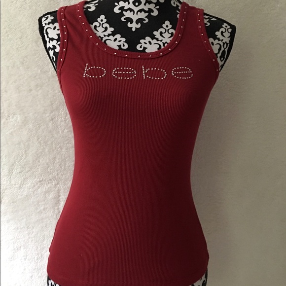 bebe Tops - Bebé Rhinestone tank top size M